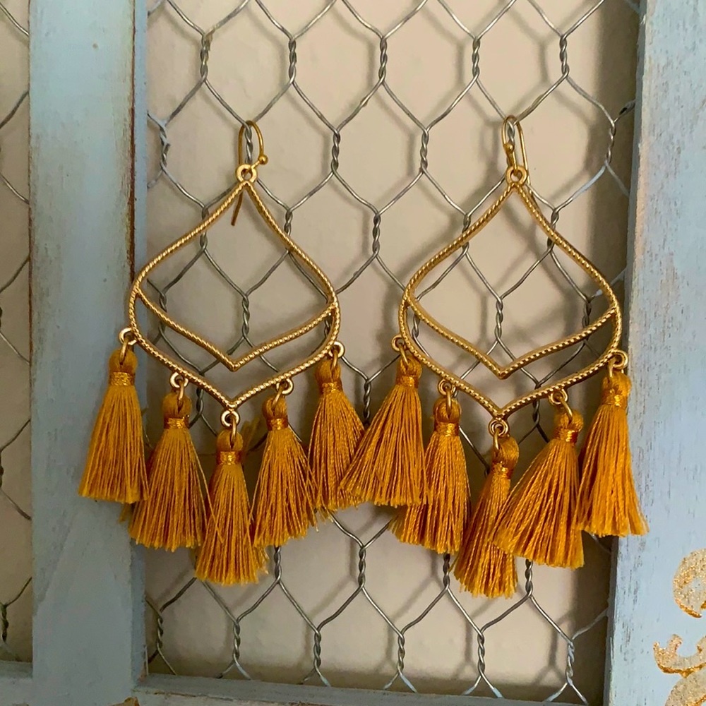 Francesca’s Golden Yellow Statement Earrings